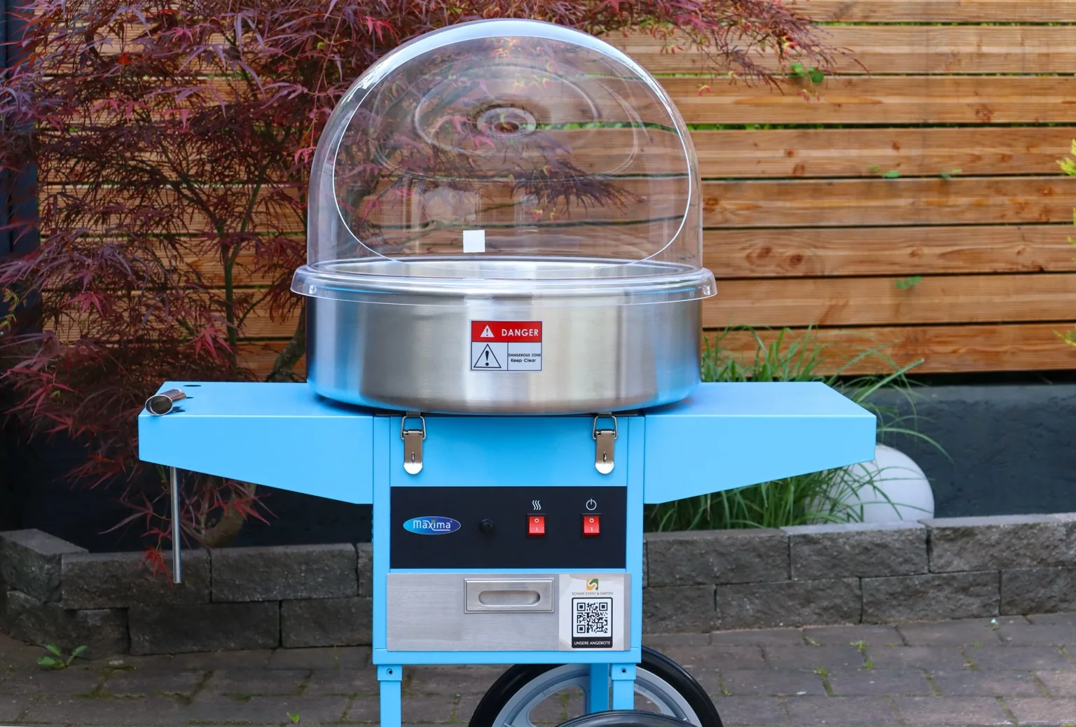 Zuckerwattemaschine in blauer Ausführung für Veranstaltungen