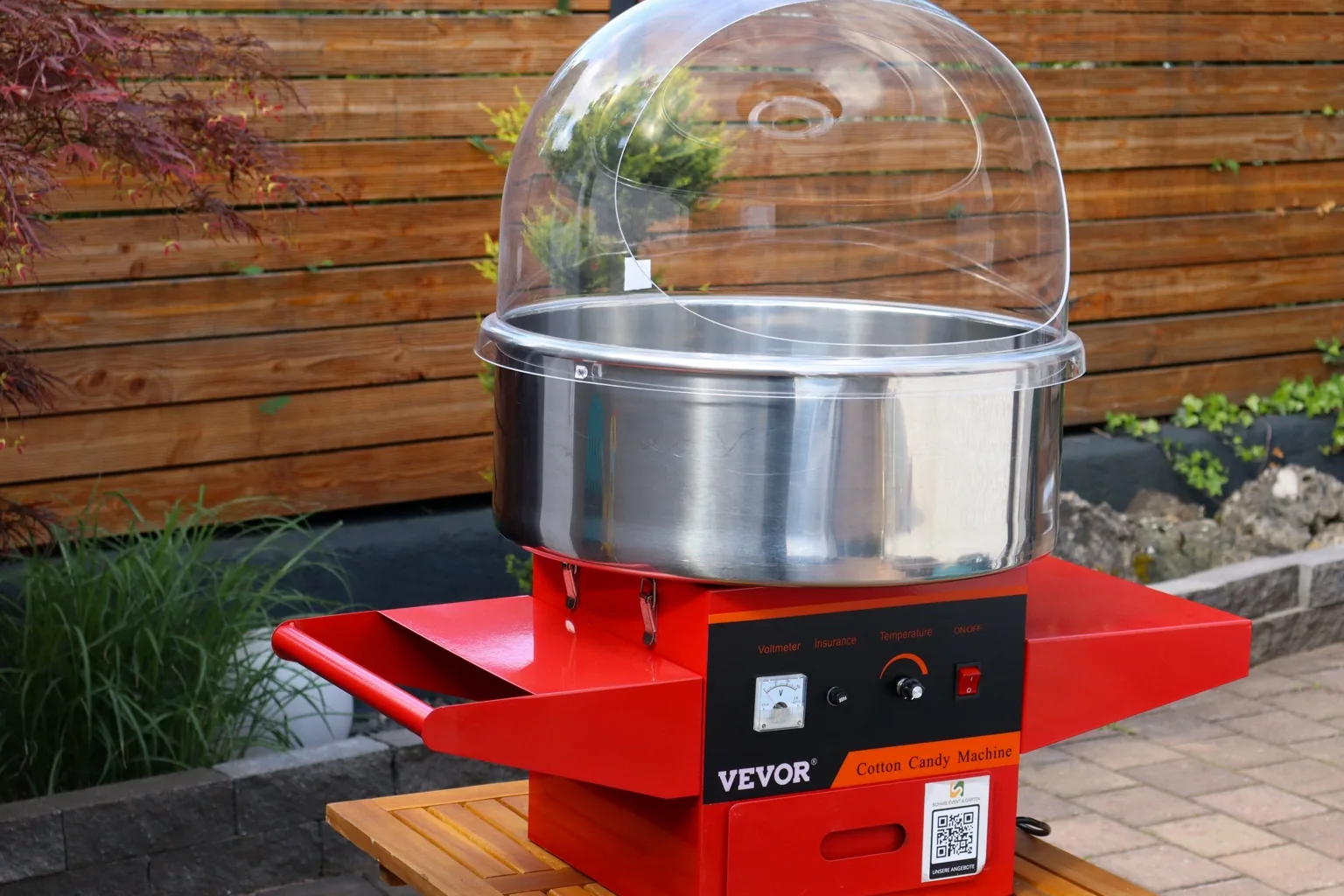 Zuckerwattemaschine rot für Familienfeiern und Sommerfeste
